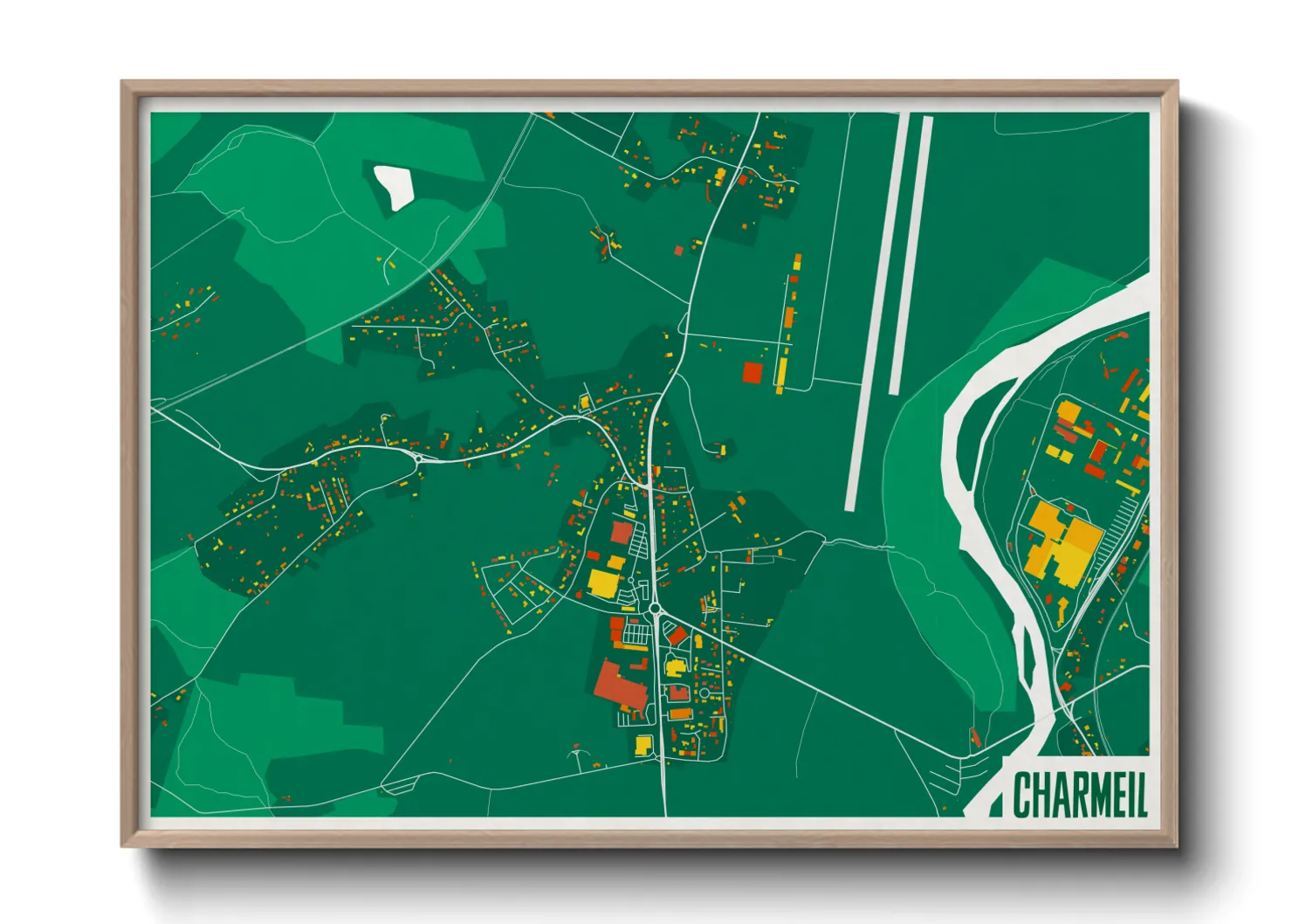 Une affiche de carte sur Charmeil