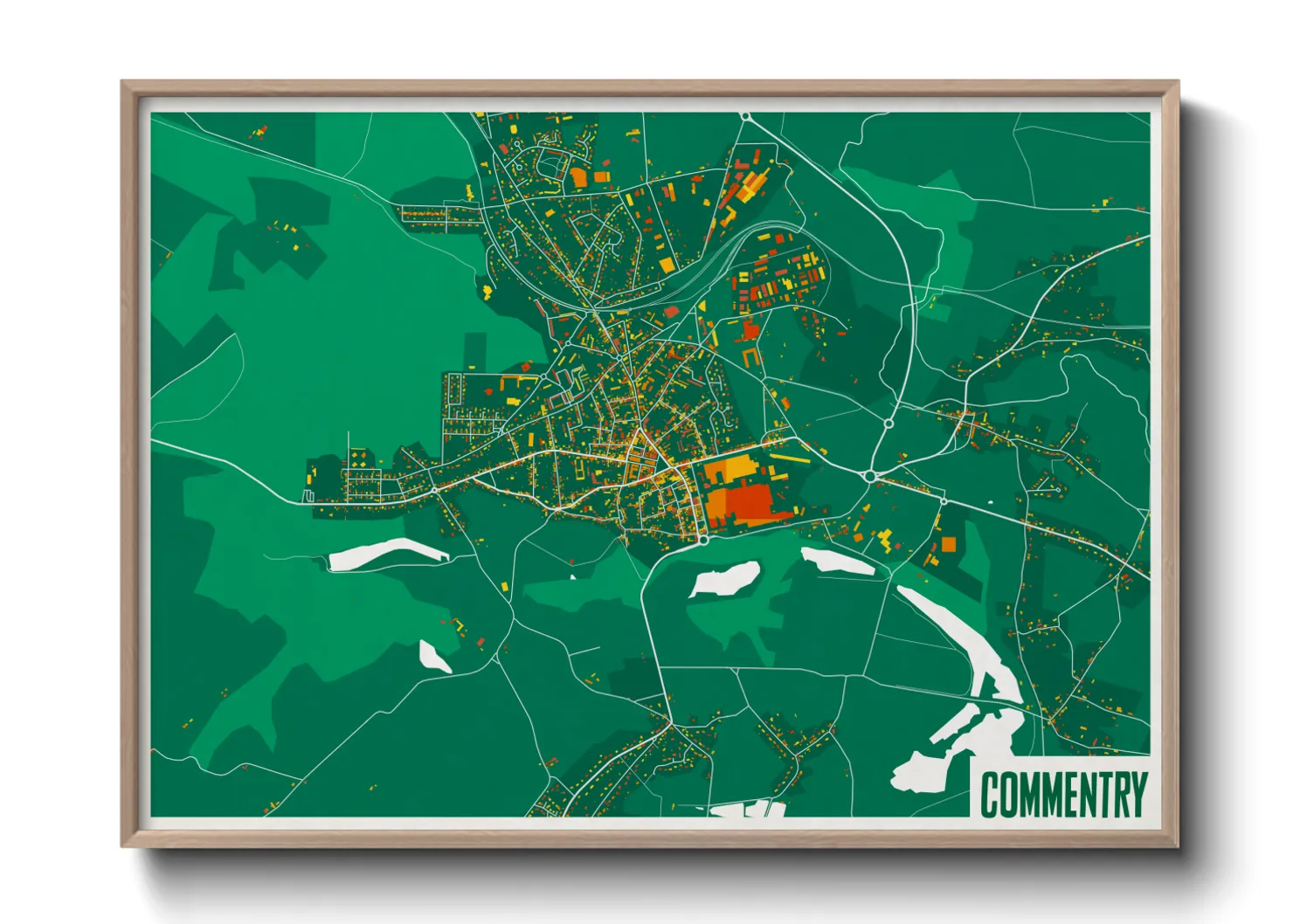 Une affiche de carte sur Commentry