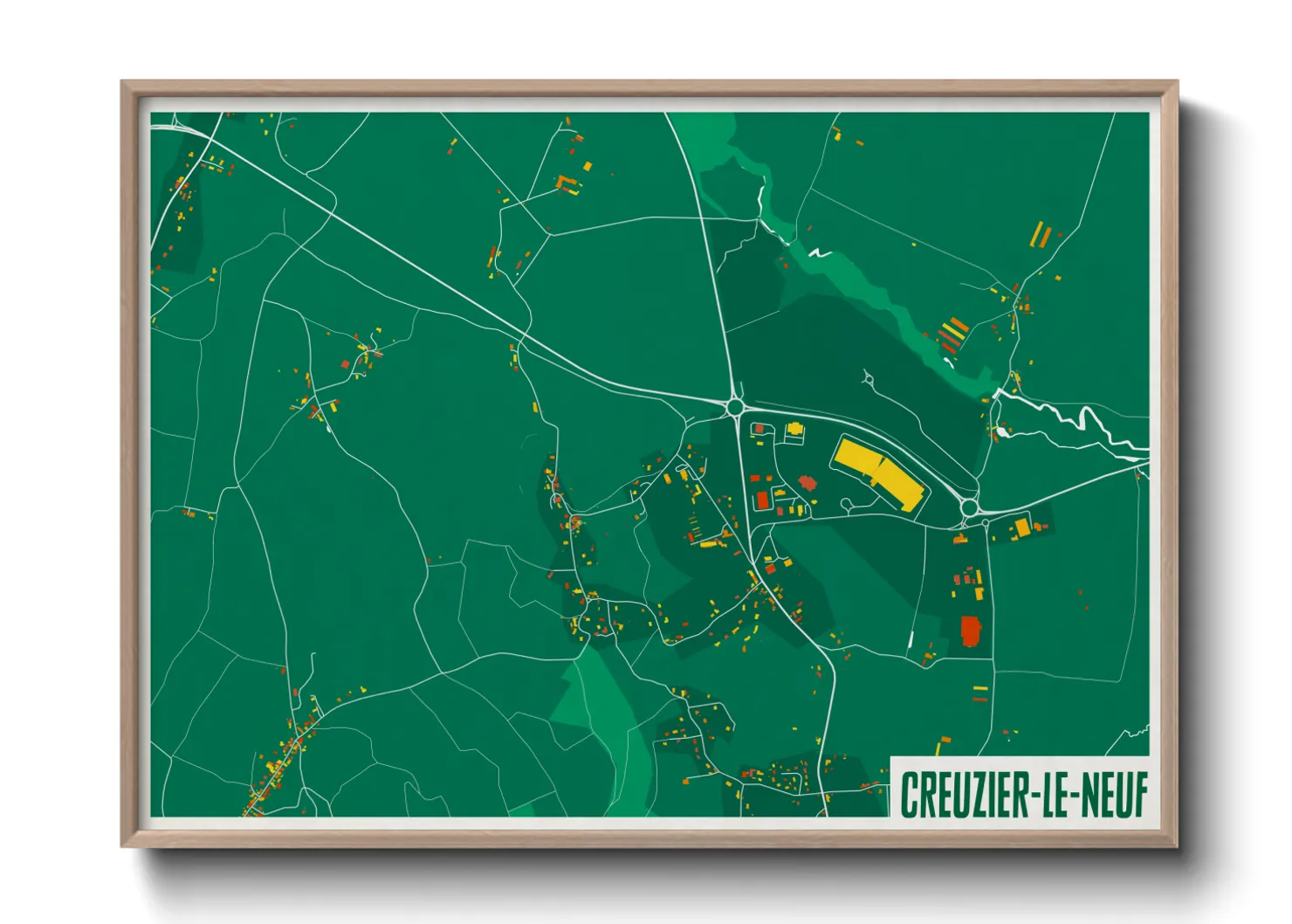Une affiche de carte sur Creuzier-le-Neuf