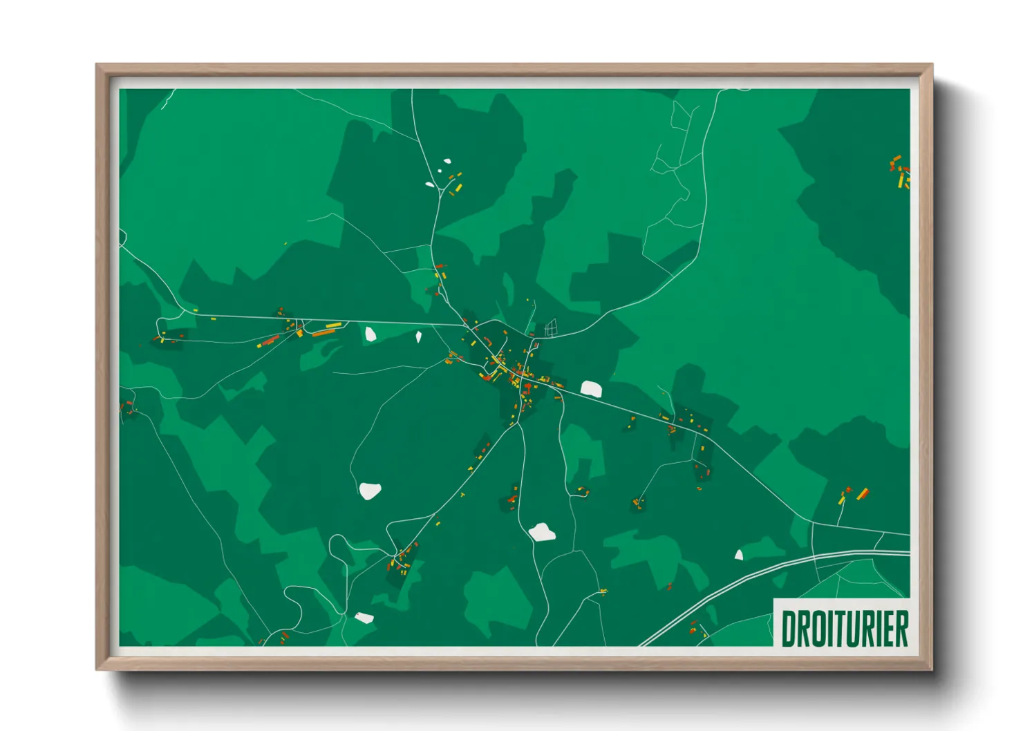 Une affiche de carte sur Droiturier