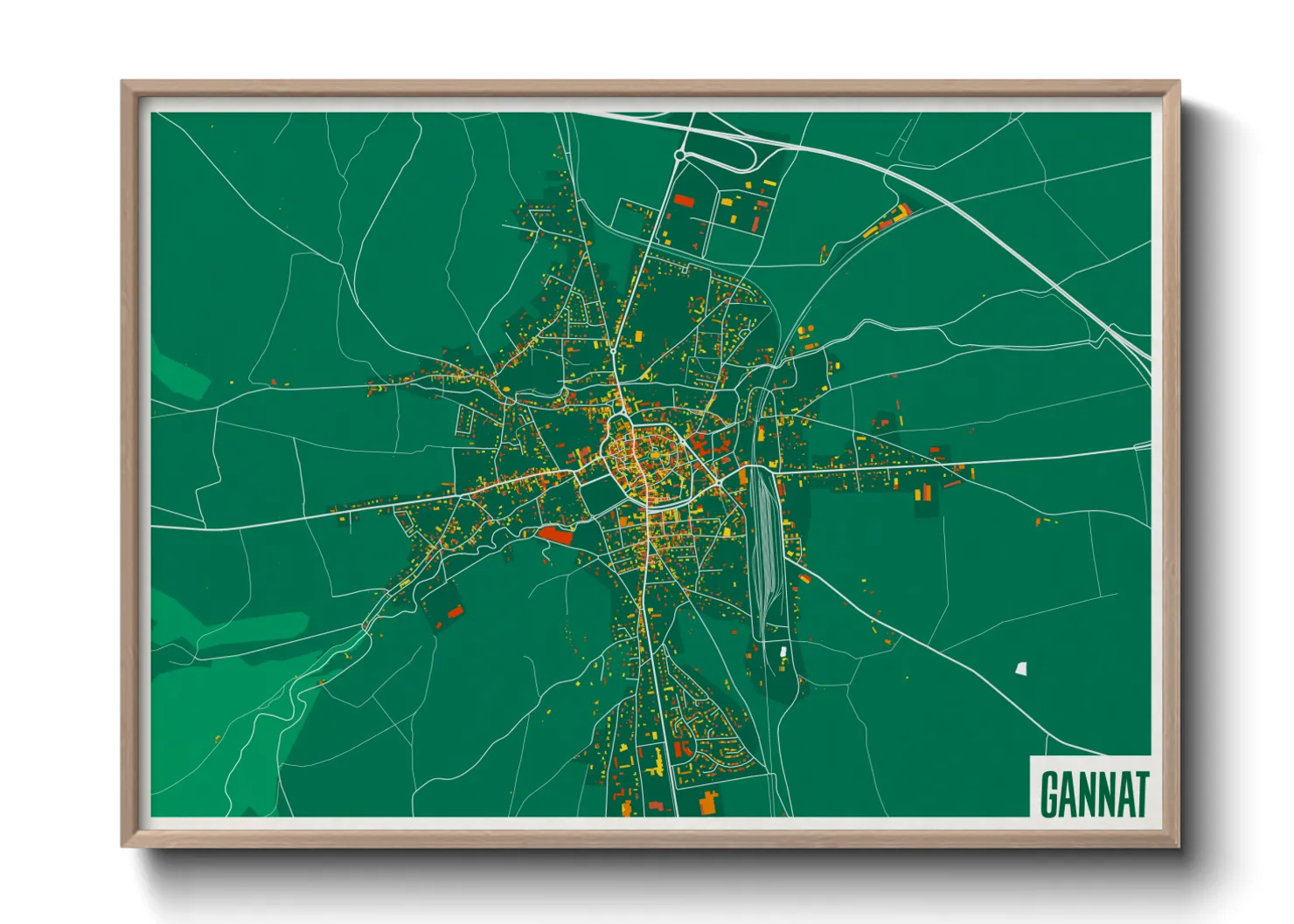 Une affiche de carte sur Gannat