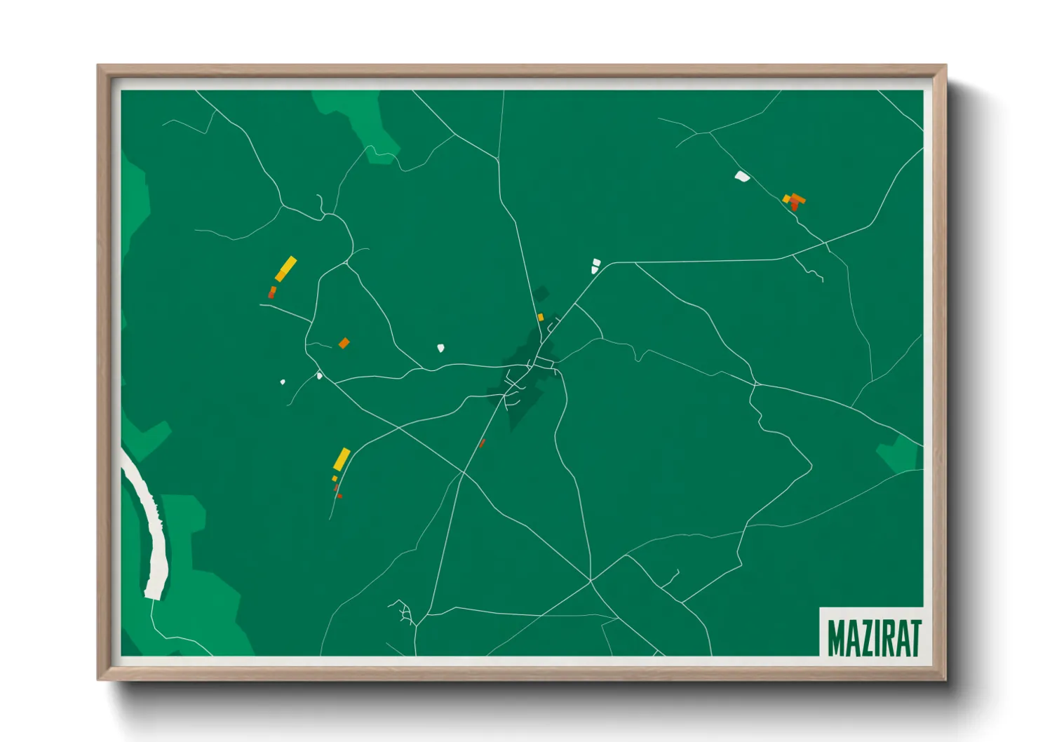 Une affiche de carte sur Mazirat