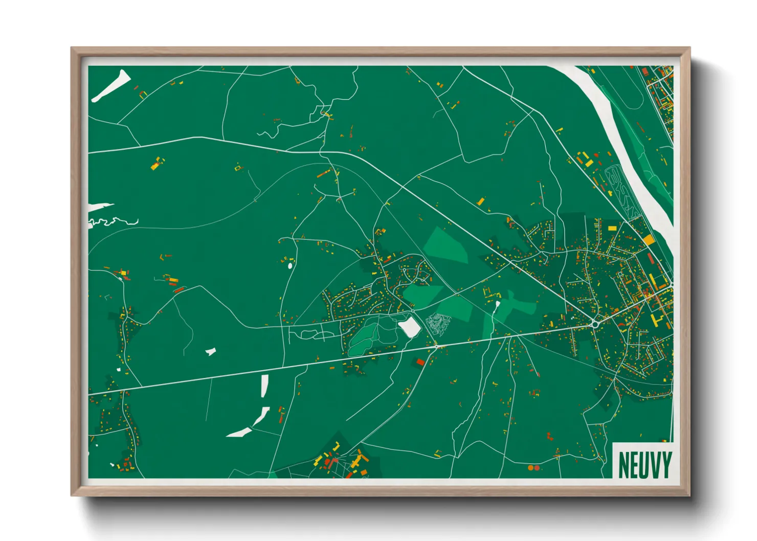 Une affiche de carte sur Neuvy