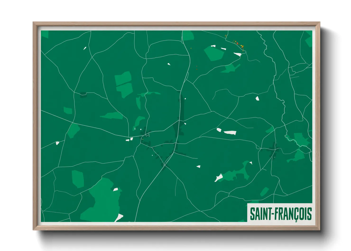 Une affiche de carte sur Saint-François