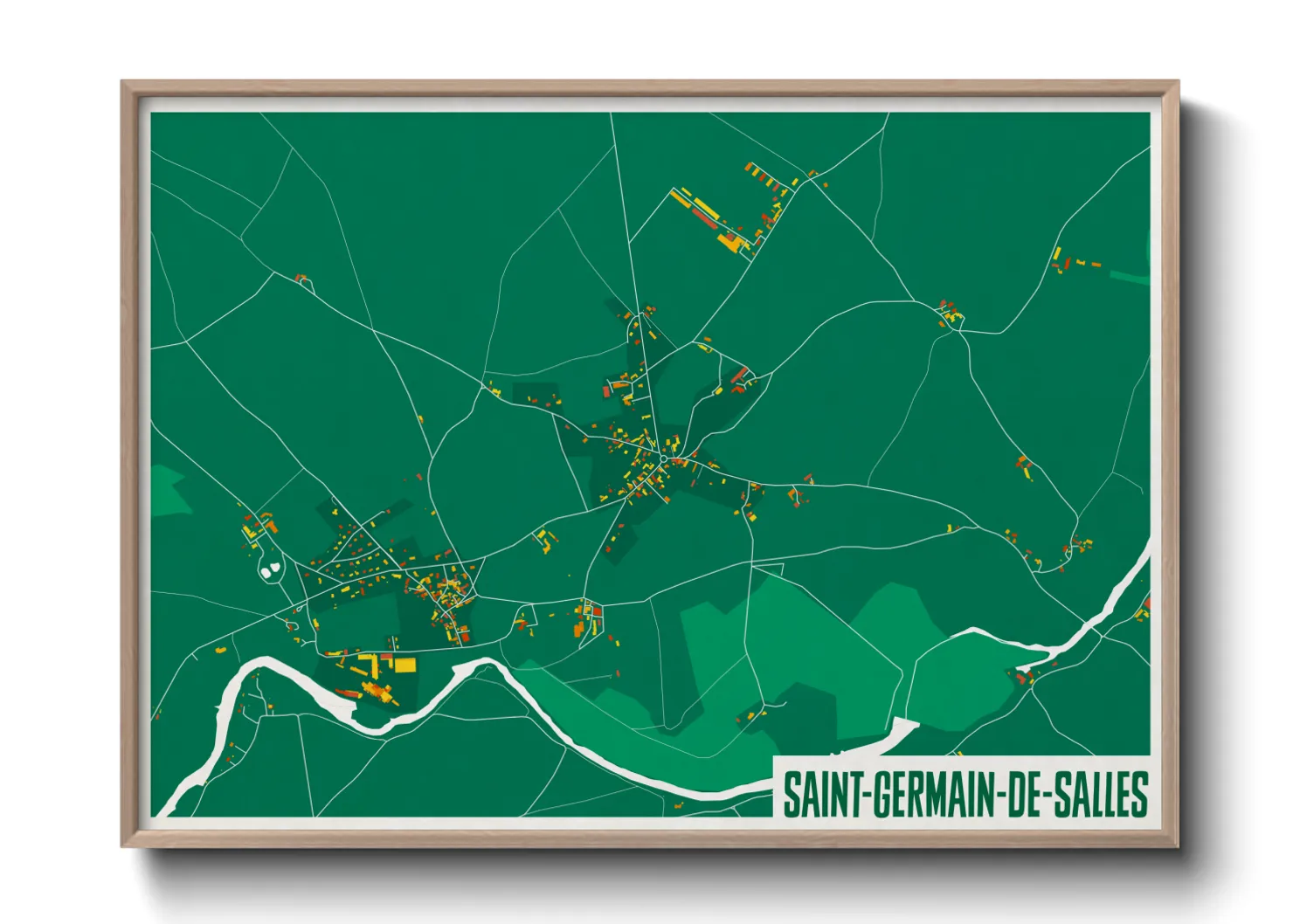 Une affiche de carte sur Saint-Germain-de-Salles
