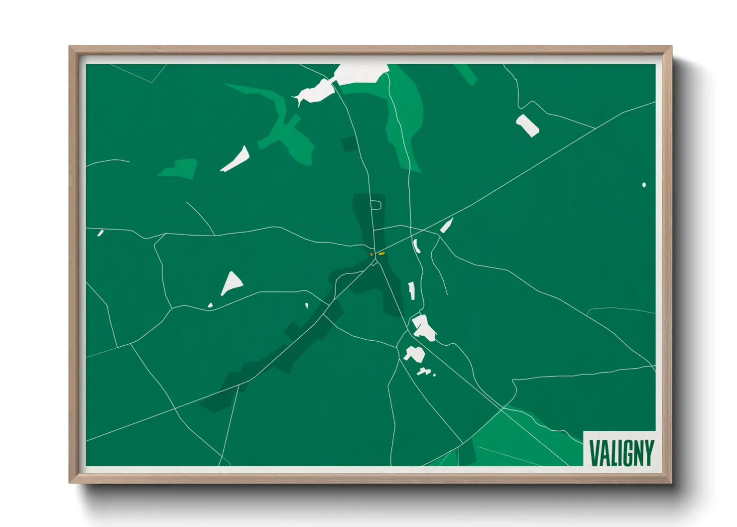 Une affiche de carte sur Valigny