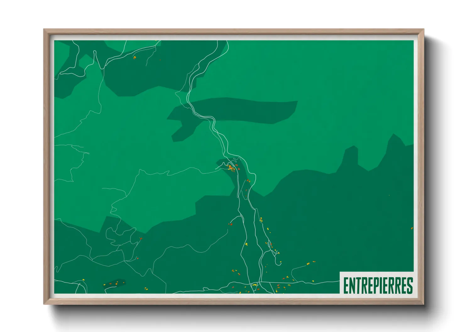 Une affiche de carte sur Entrepierres