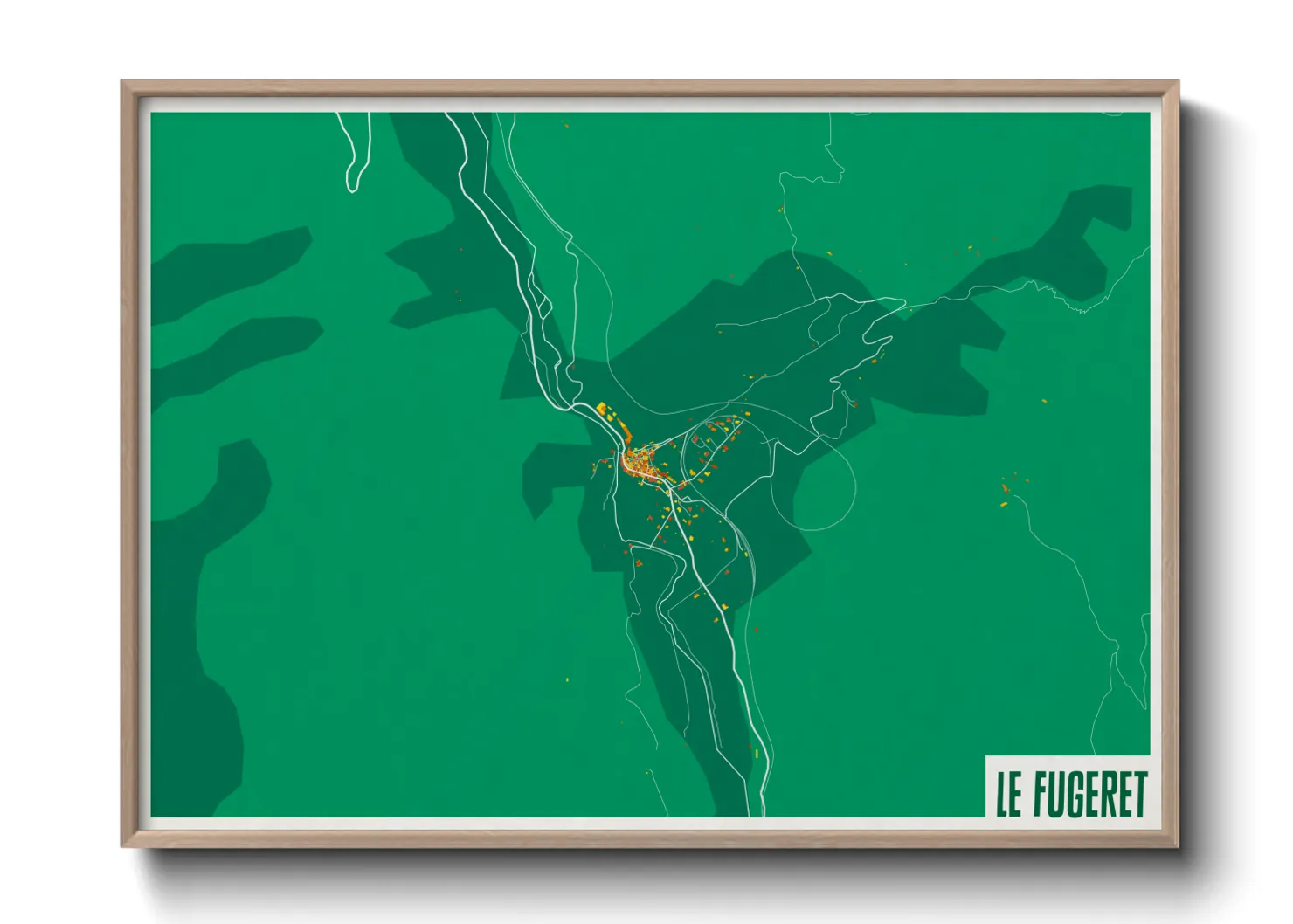 Une affiche de carte sur Le Fugeret