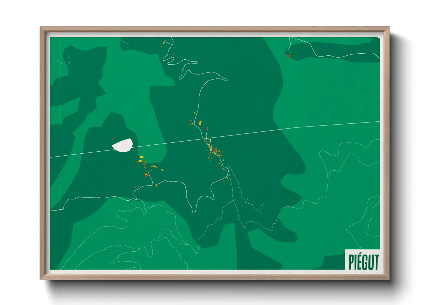 Une affiche de carte sur Piégut