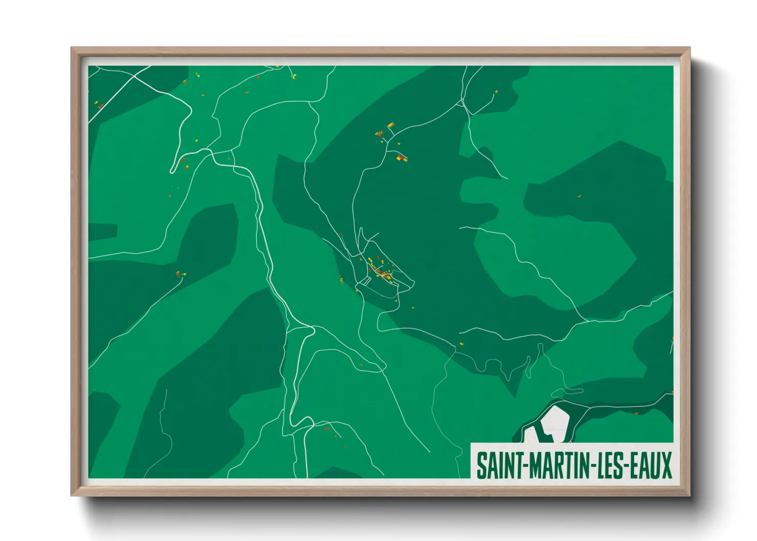 Une affiche de carte sur Saint-Martin-les-Eaux