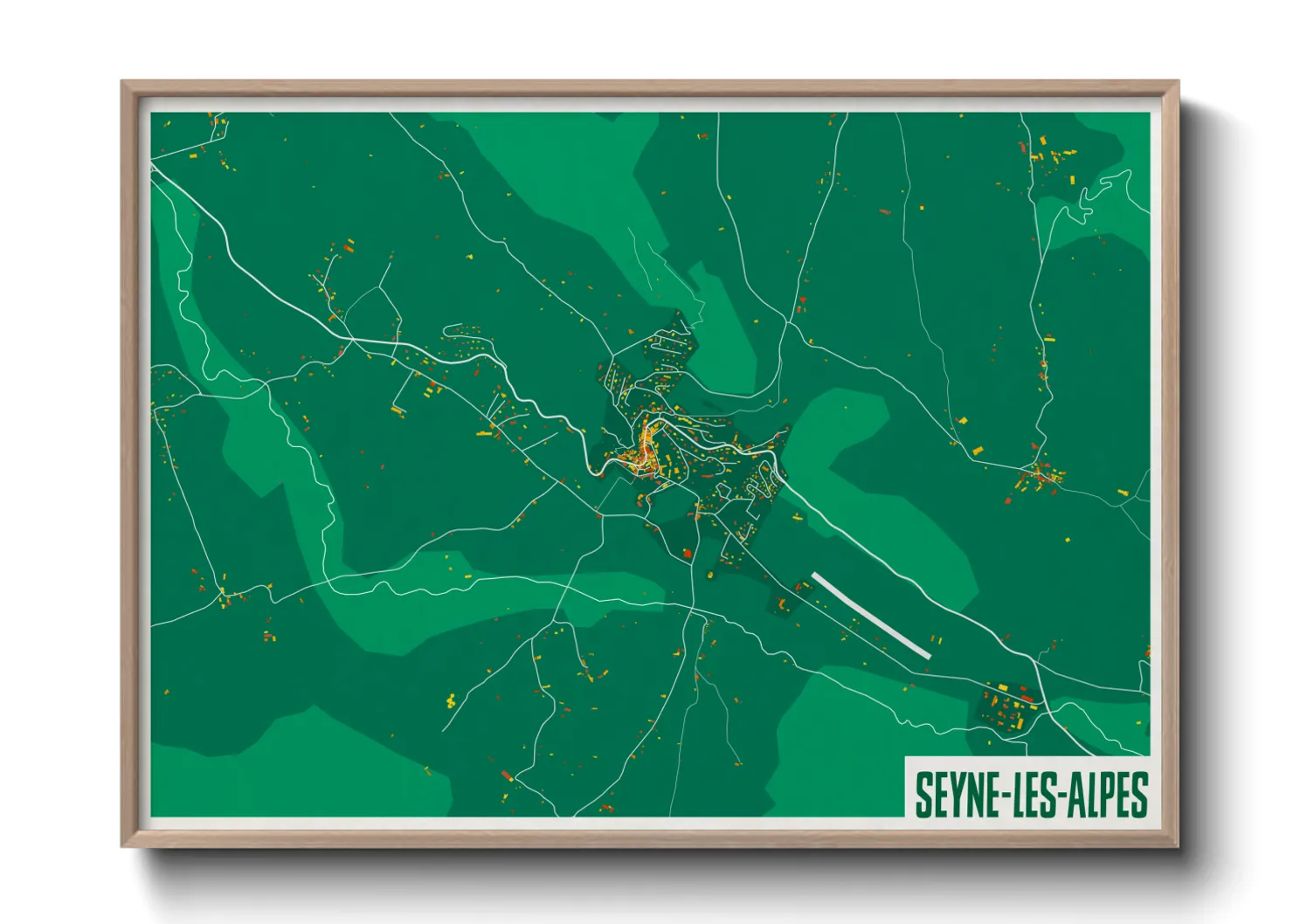 Une affiche de carte sur Seyne-les-Alpes