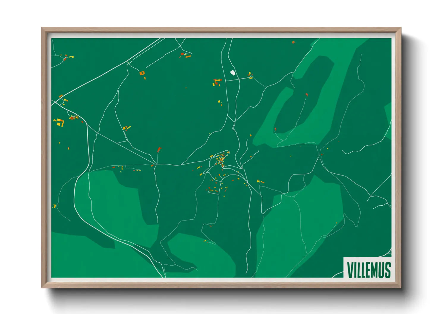 Une affiche de carte sur Villemus