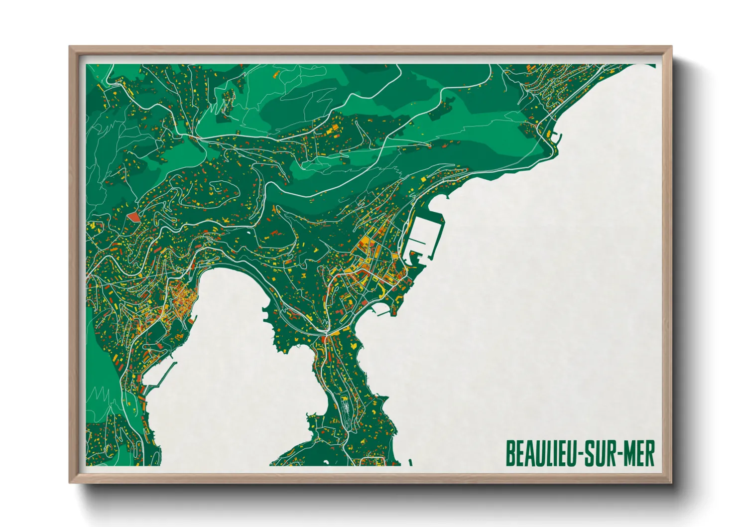 Une affiche de carte sur Beaulieu-sur-Mer