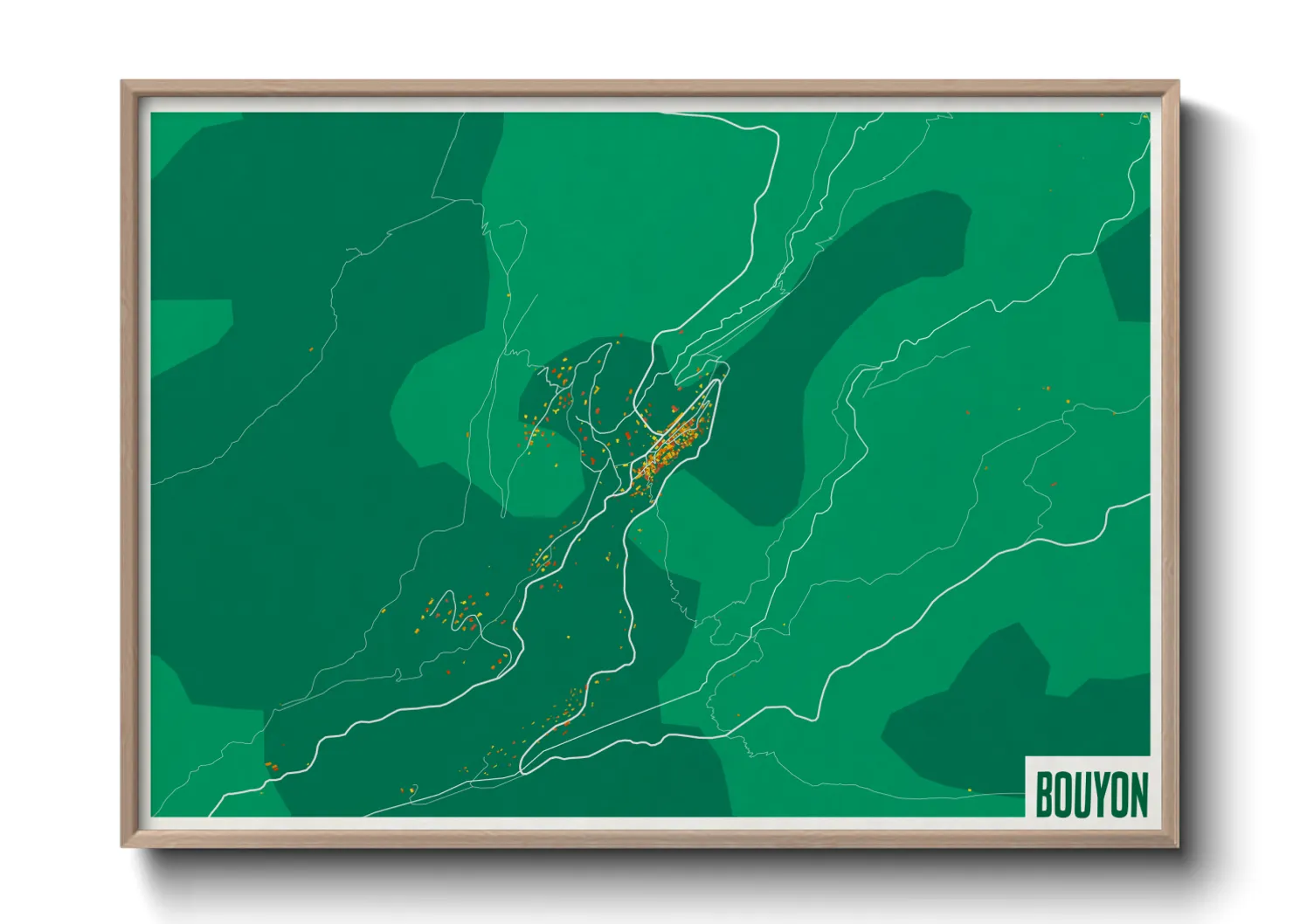 Une affiche de carte sur Bouyon