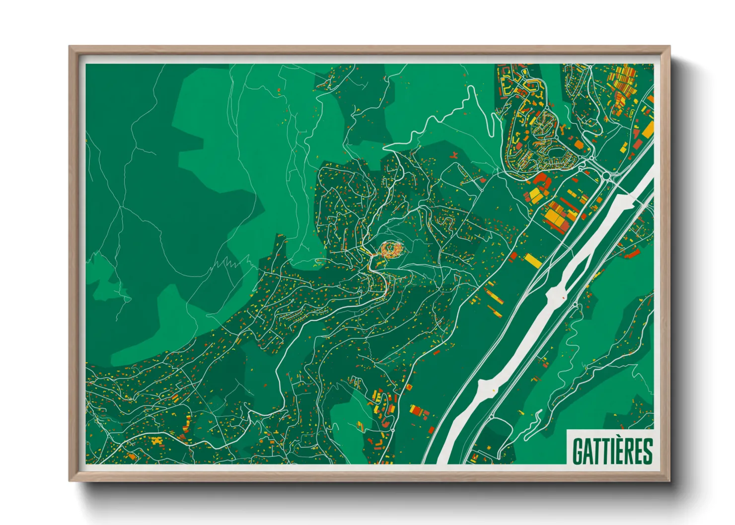 Une affiche de carte sur Gattières