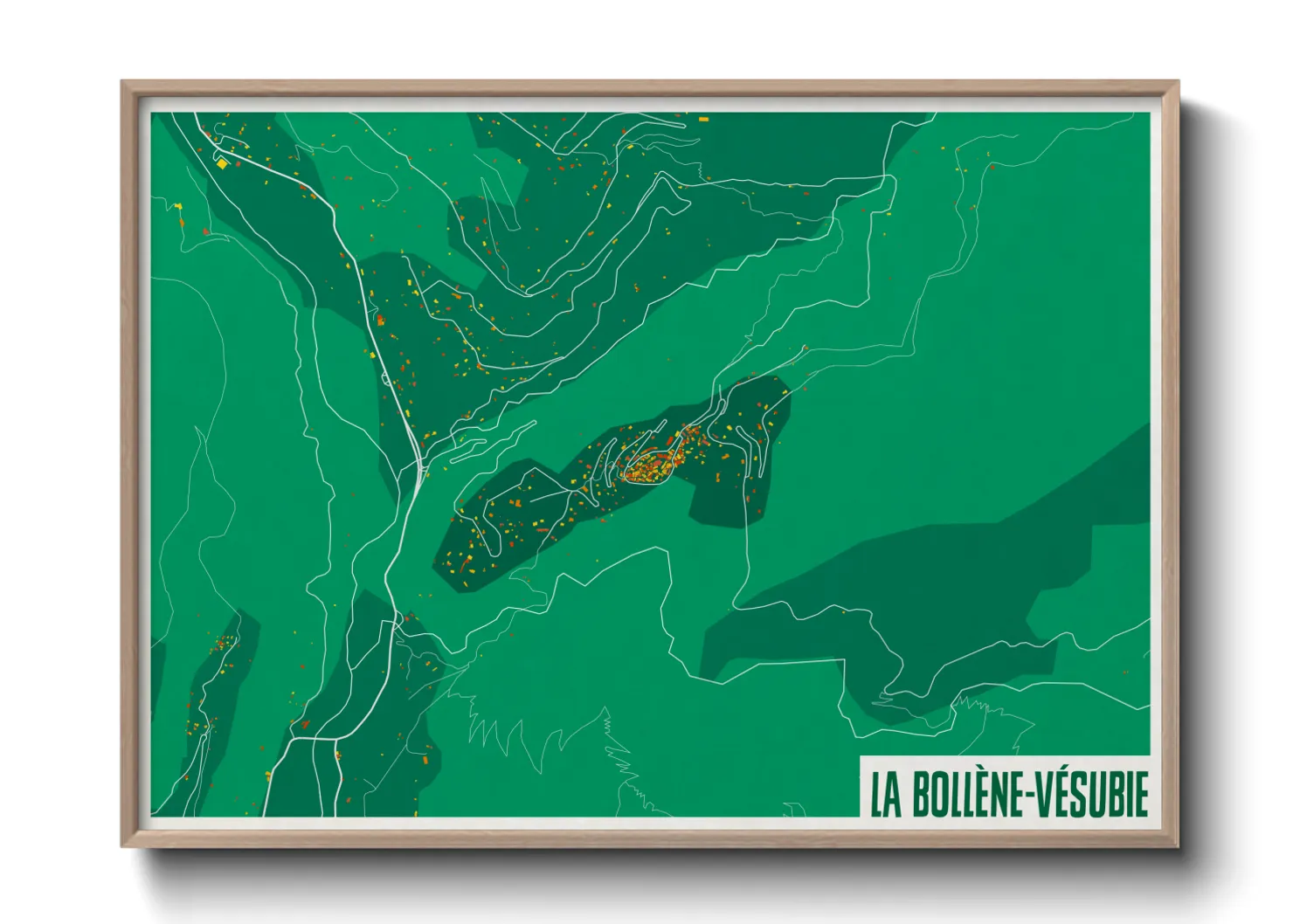 Une affiche de carte sur La Bollène-Vésubie