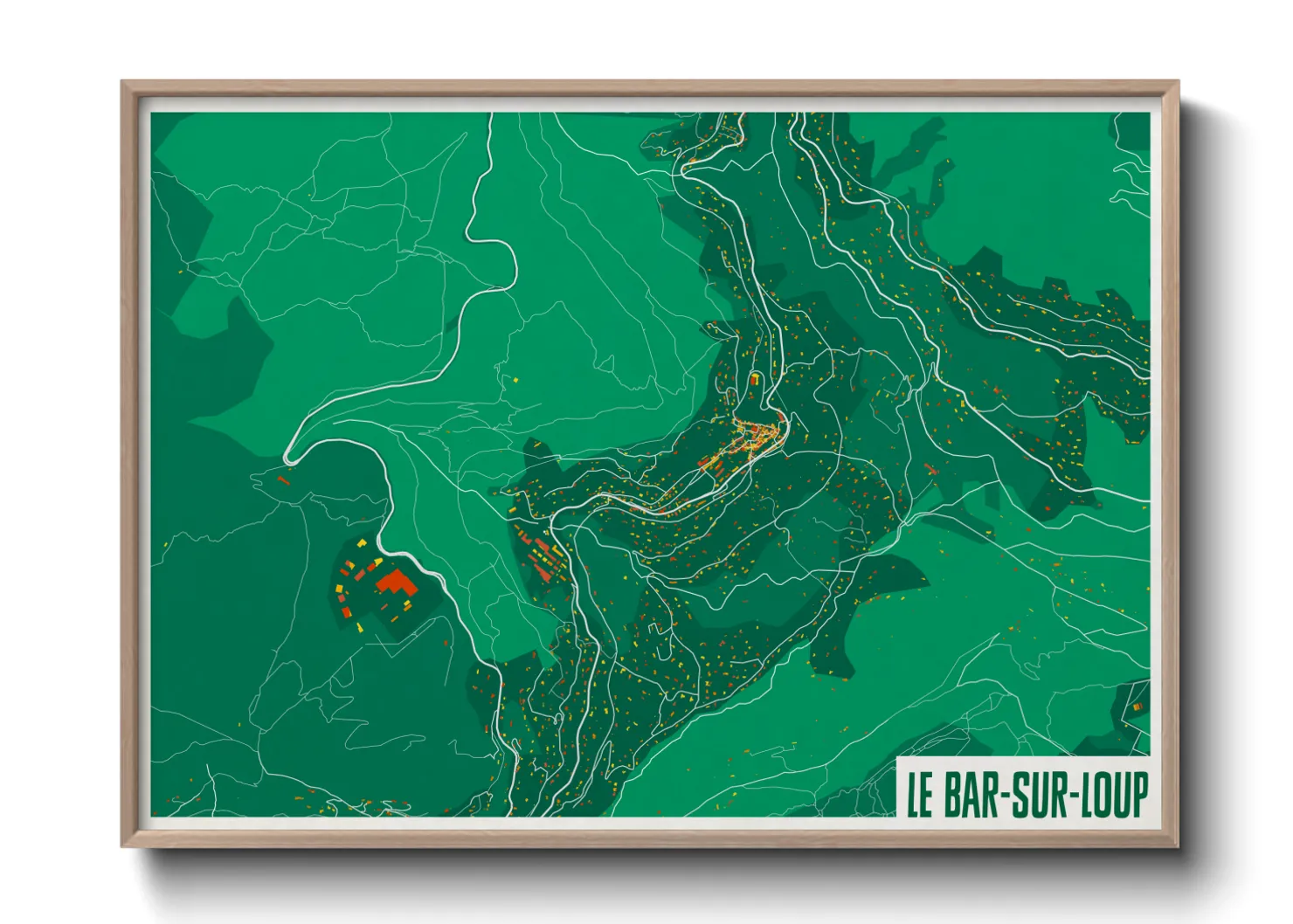 Une affiche de carte sur Le Bar-sur-Loup