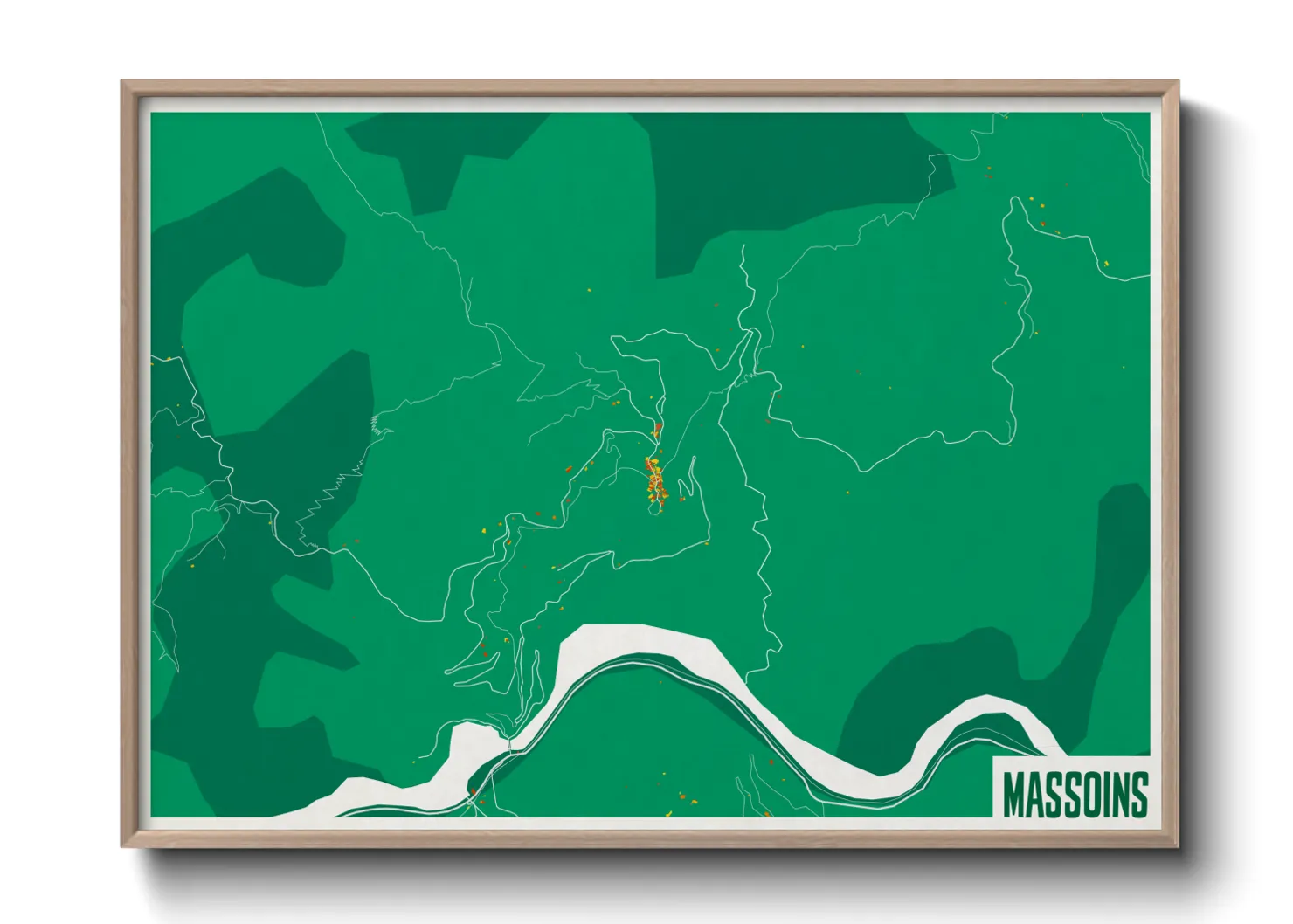 Une affiche de carte sur Massoins