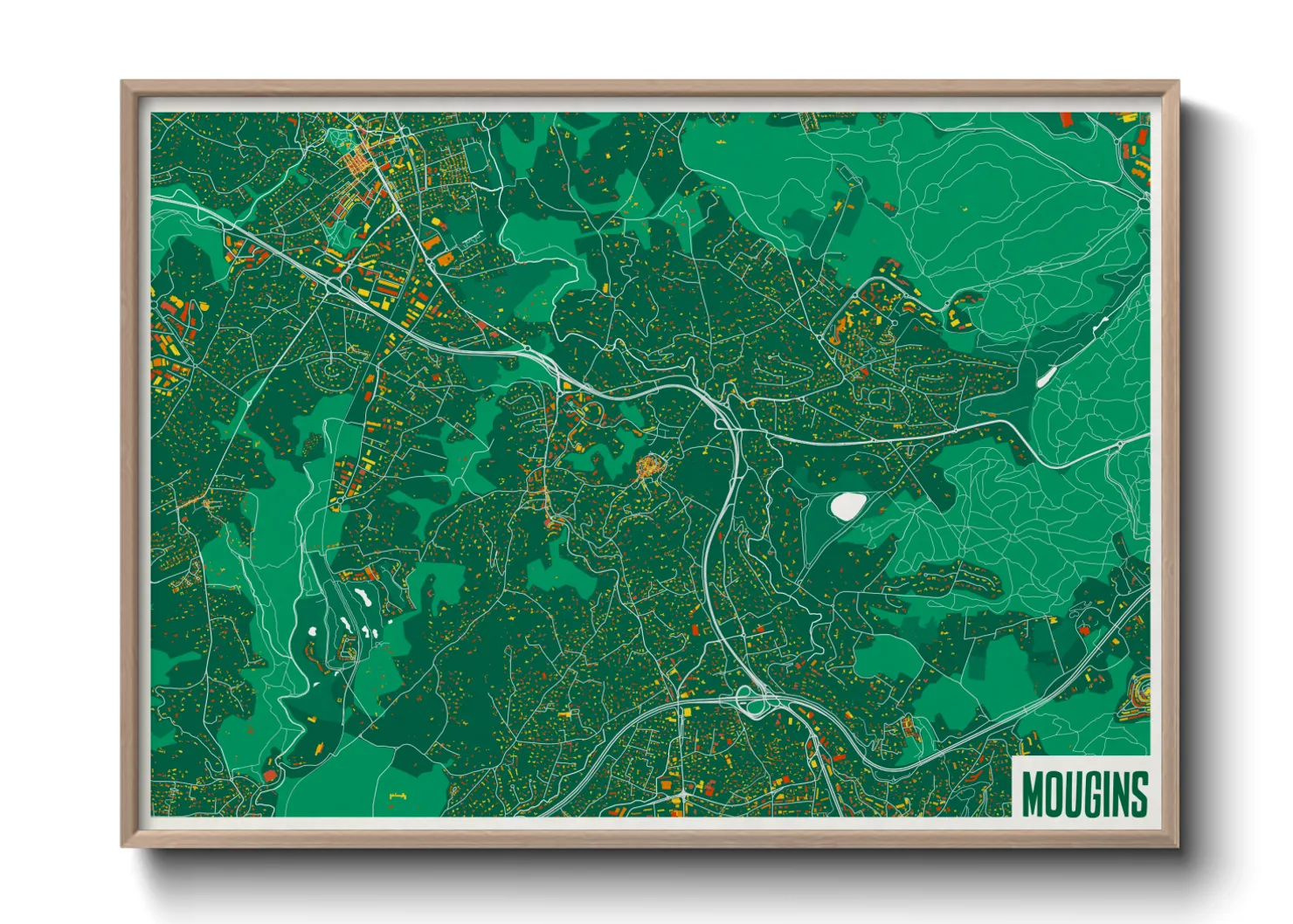 Une affiche de carte sur Mougins