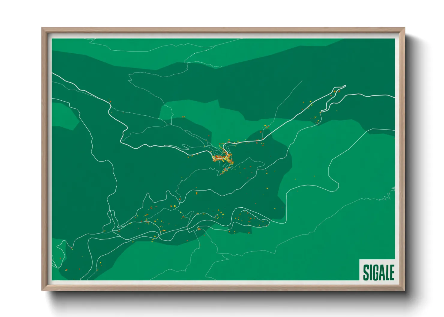 Une affiche de carte sur Sigale