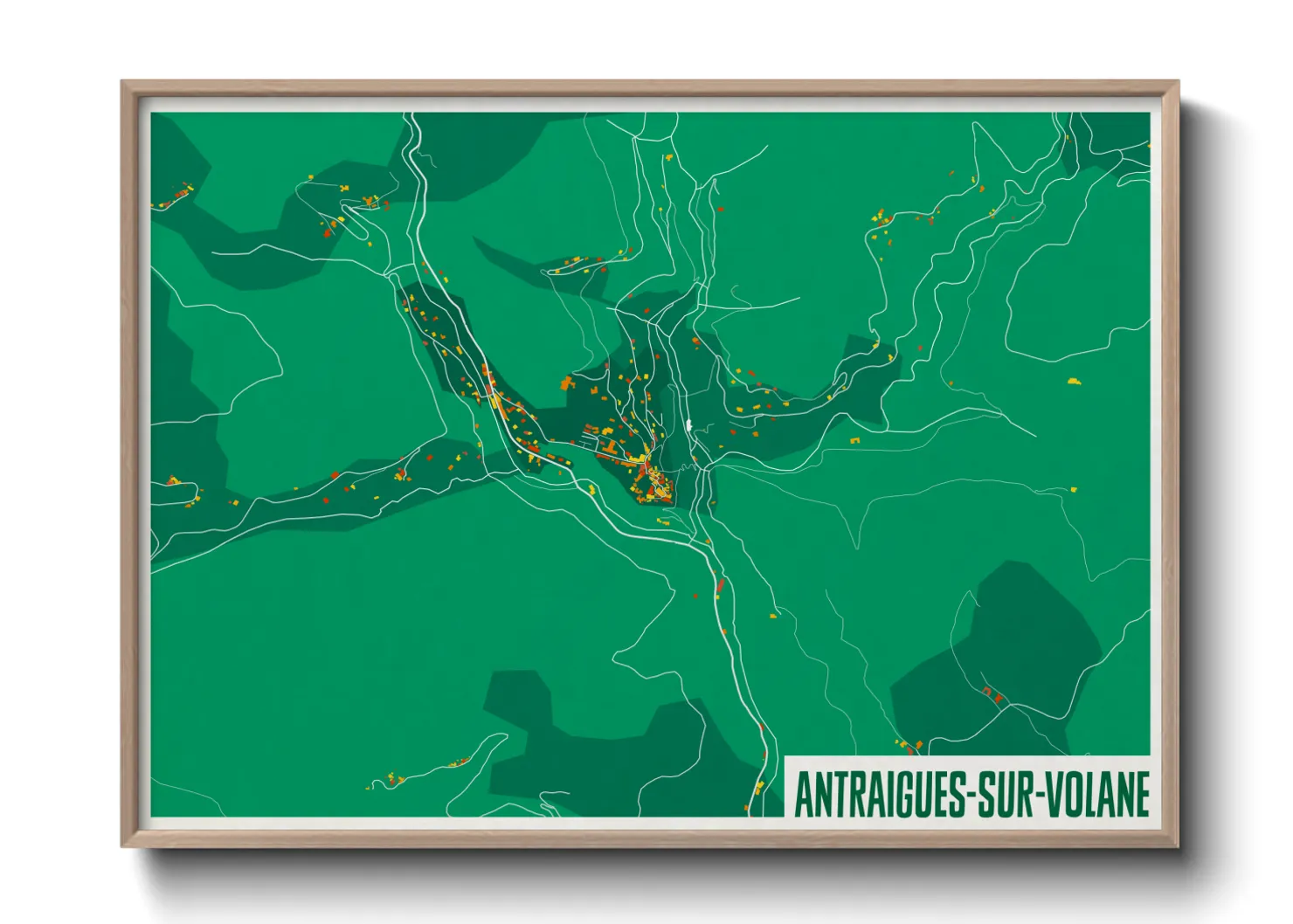 Une affiche de carte sur Antraigues-sur-Volane