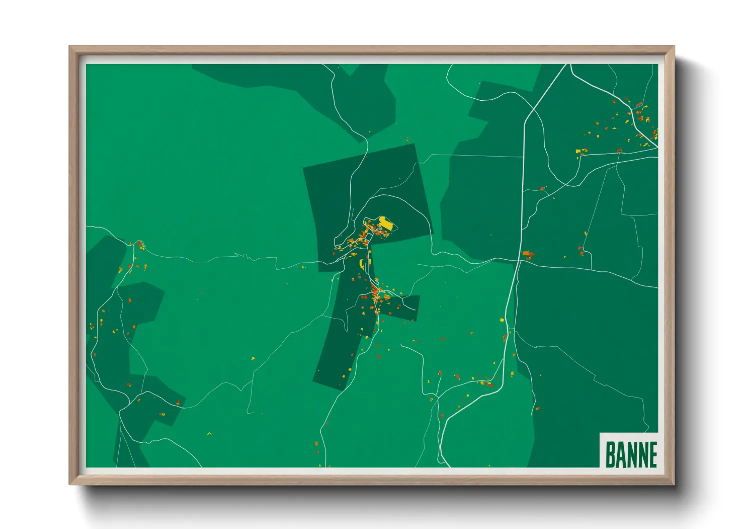Une affiche de carte sur Banne