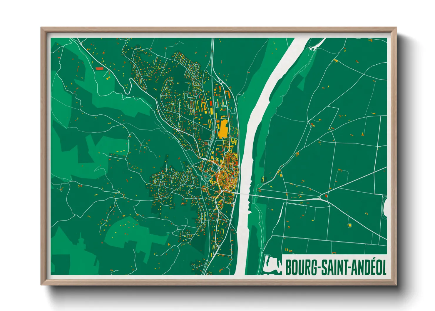 Une affiche de carte sur Bourg-Saint-Andéol