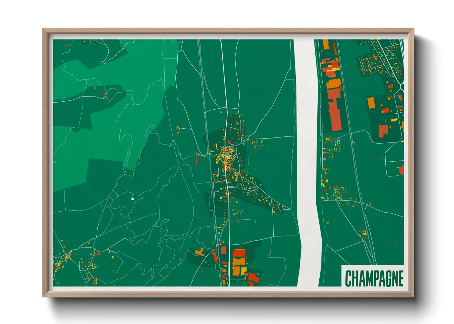 Une affiche de carte sur Champagne