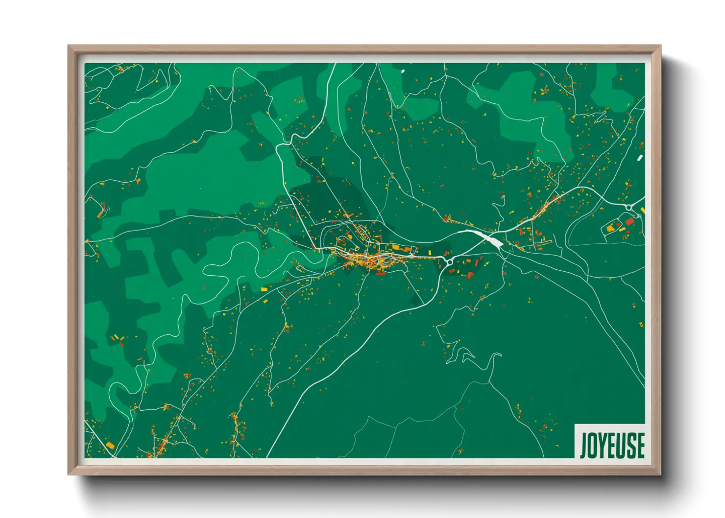 Une affiche de carte sur Joyeuse