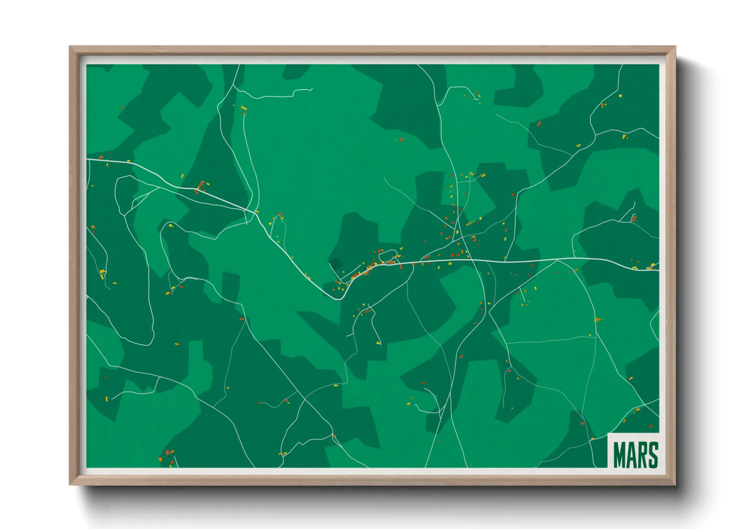 Une affiche de carte sur Mars