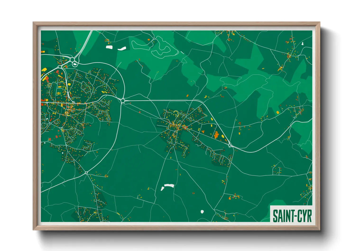 Une affiche de carte sur Saint-Cyr