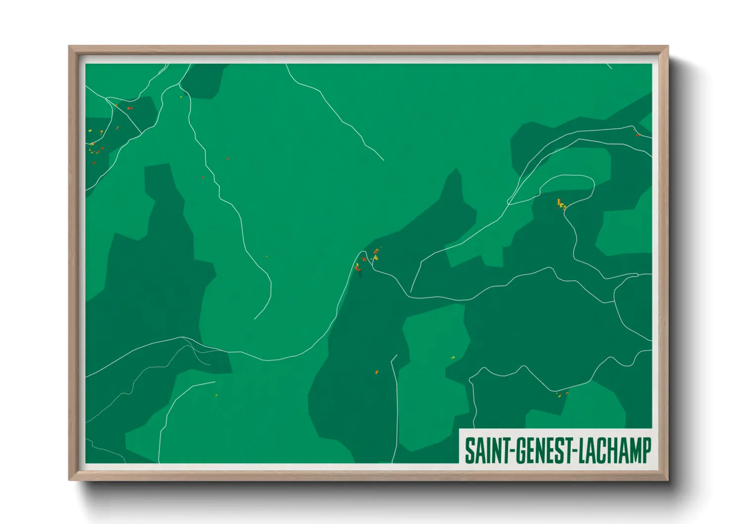 Une affiche de carte sur Saint-Genest-Lachamp
