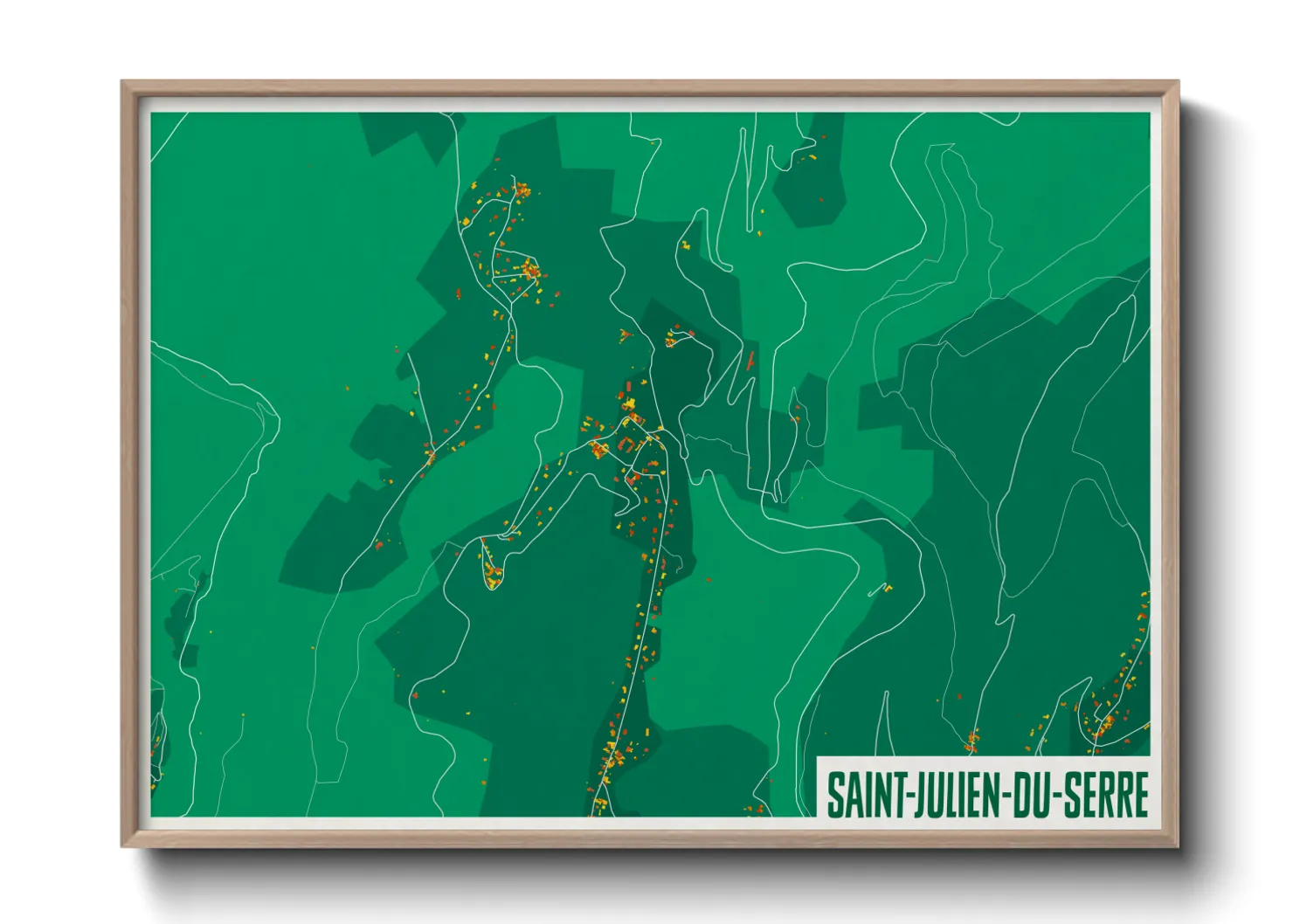 Une affiche de carte sur Saint-Julien-du-Serre