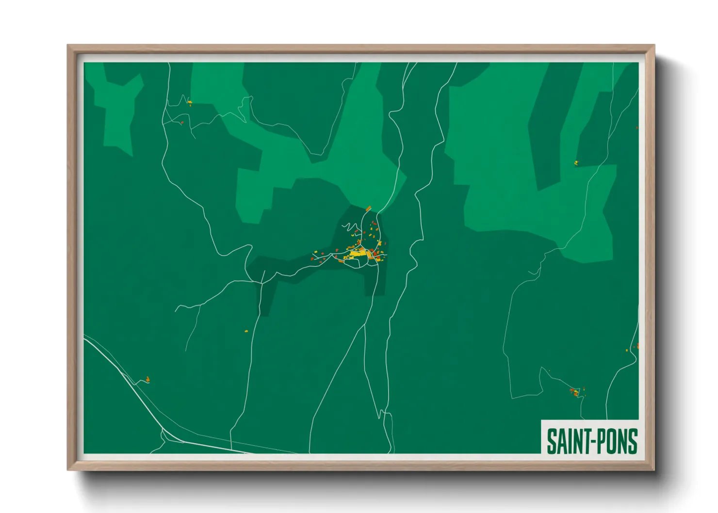 Une affiche de carte sur Saint-Pons
