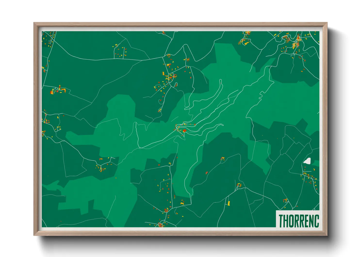 Une affiche de carte sur Thorrenc
