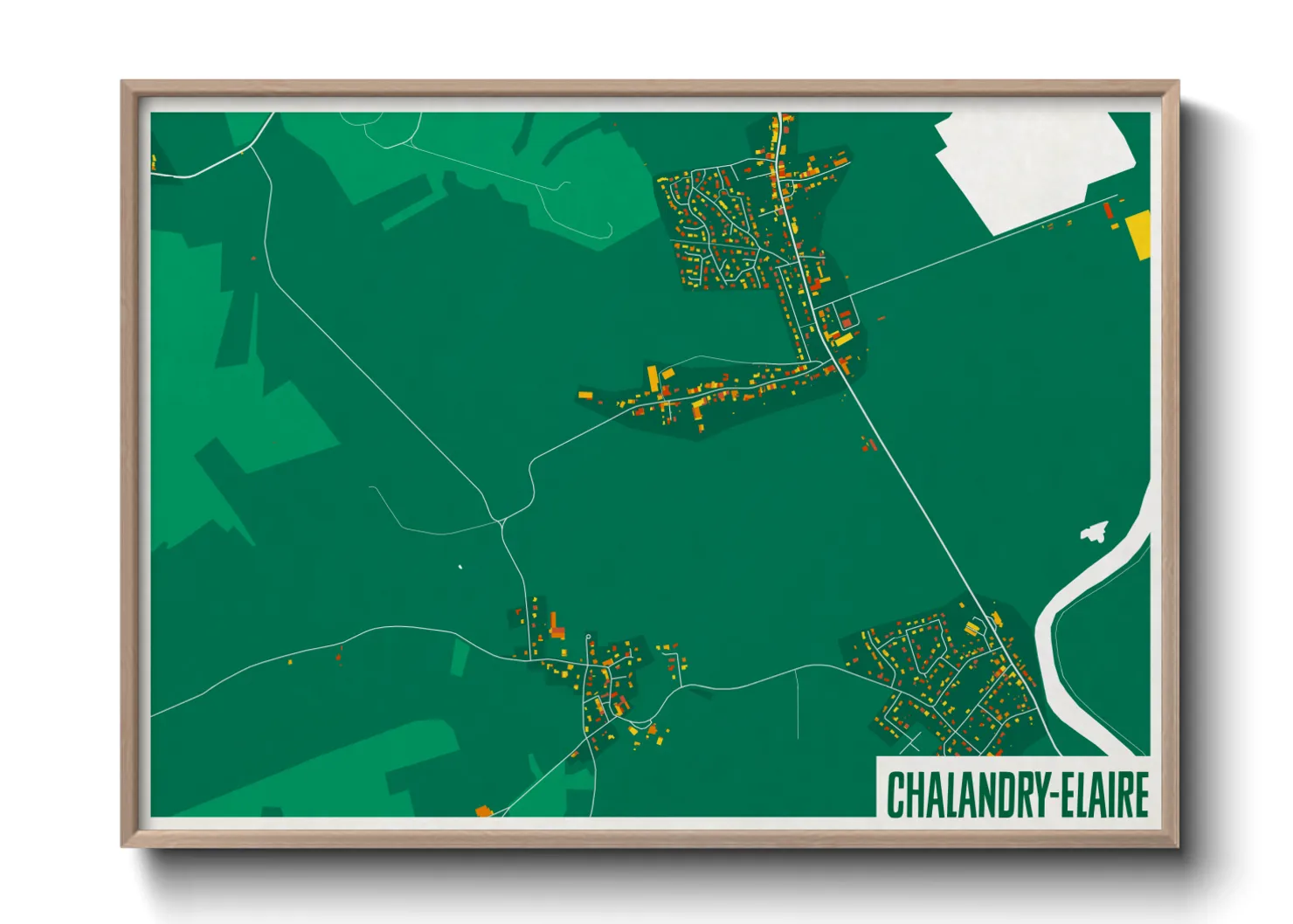 Une affiche de carte sur Chalandry-Elaire