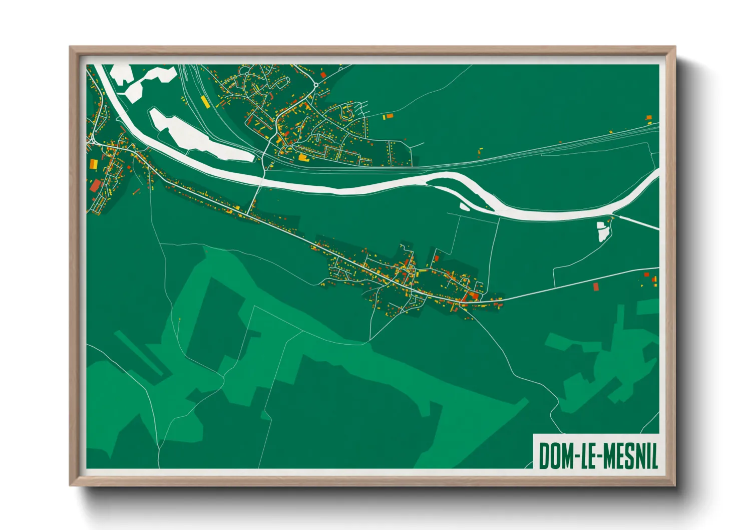 Une affiche de carte sur Dom-le-Mesnil