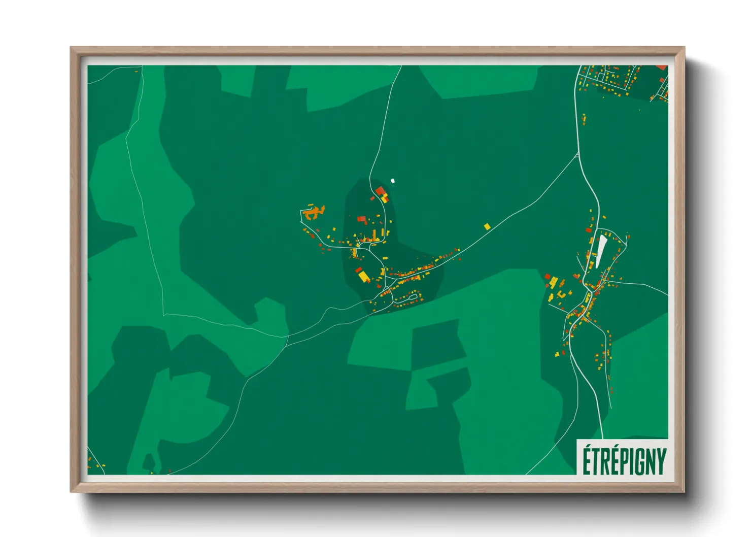 Une affiche de carte sur Étrépigny