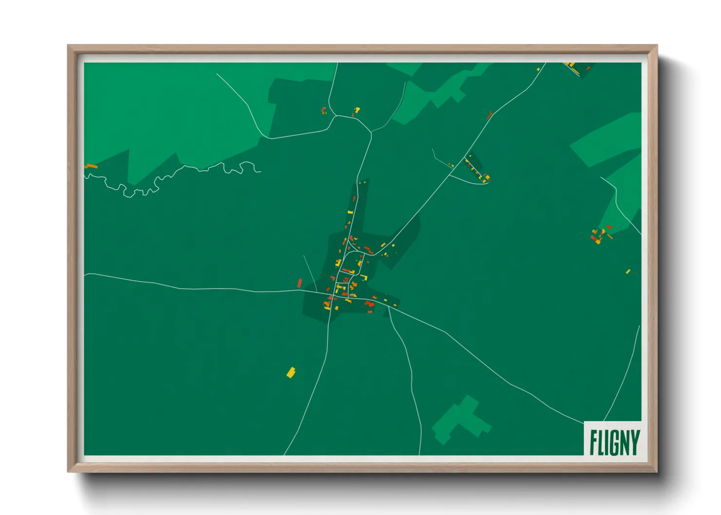 Une affiche de carte sur Fligny