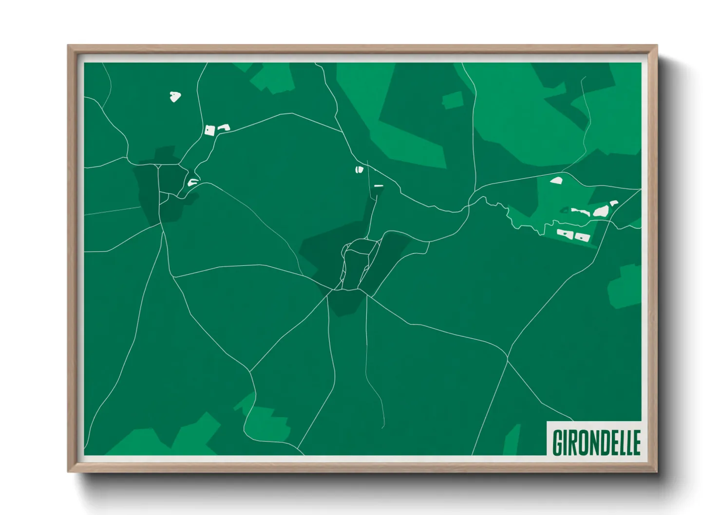 Une affiche de carte sur Girondelle