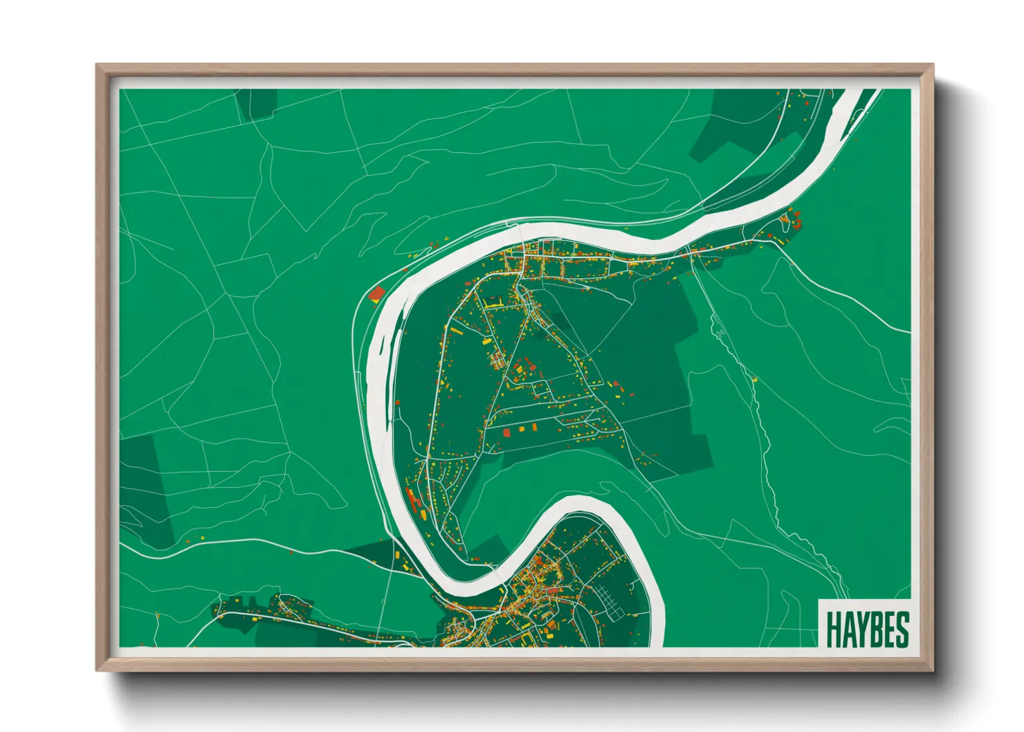 Une affiche de carte sur Haybes