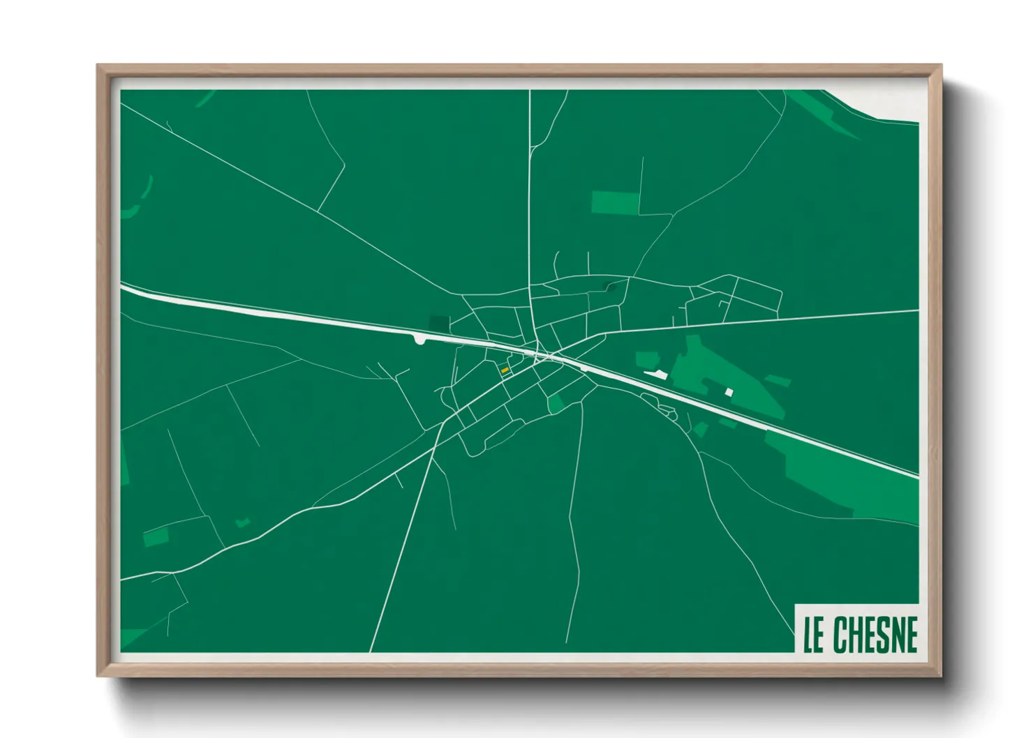 Une affiche de carte sur Le Chesne
