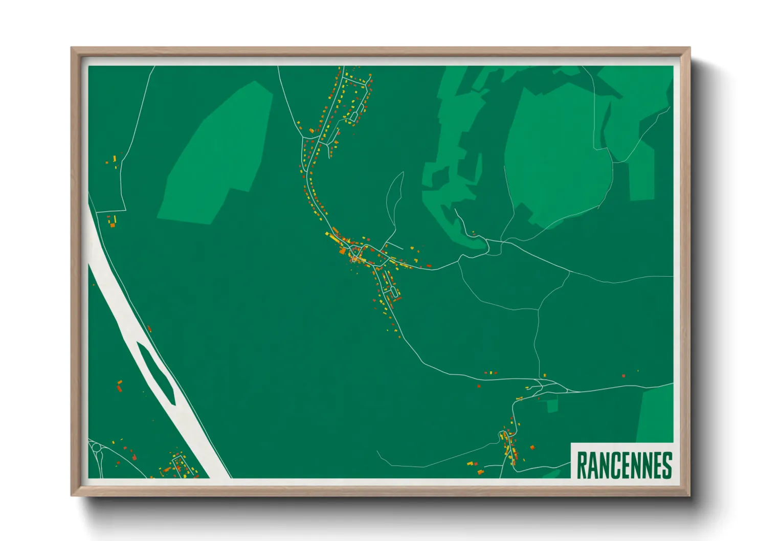 Une affiche de carte sur Rancennes