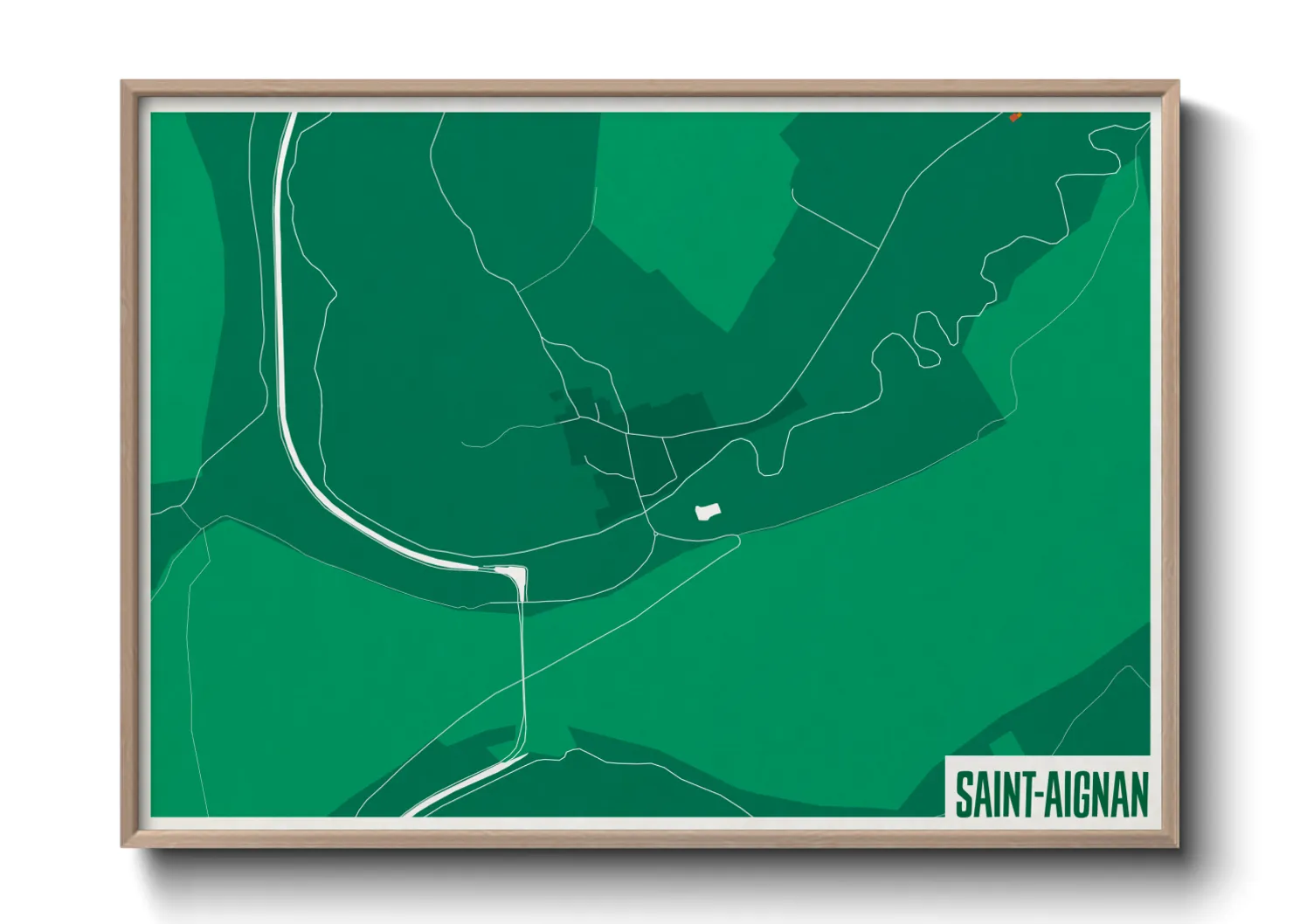 Une affiche de carte sur Saint-Aignan