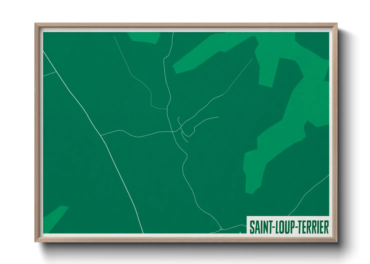 Une affiche de carte sur Saint-Loup-Terrier