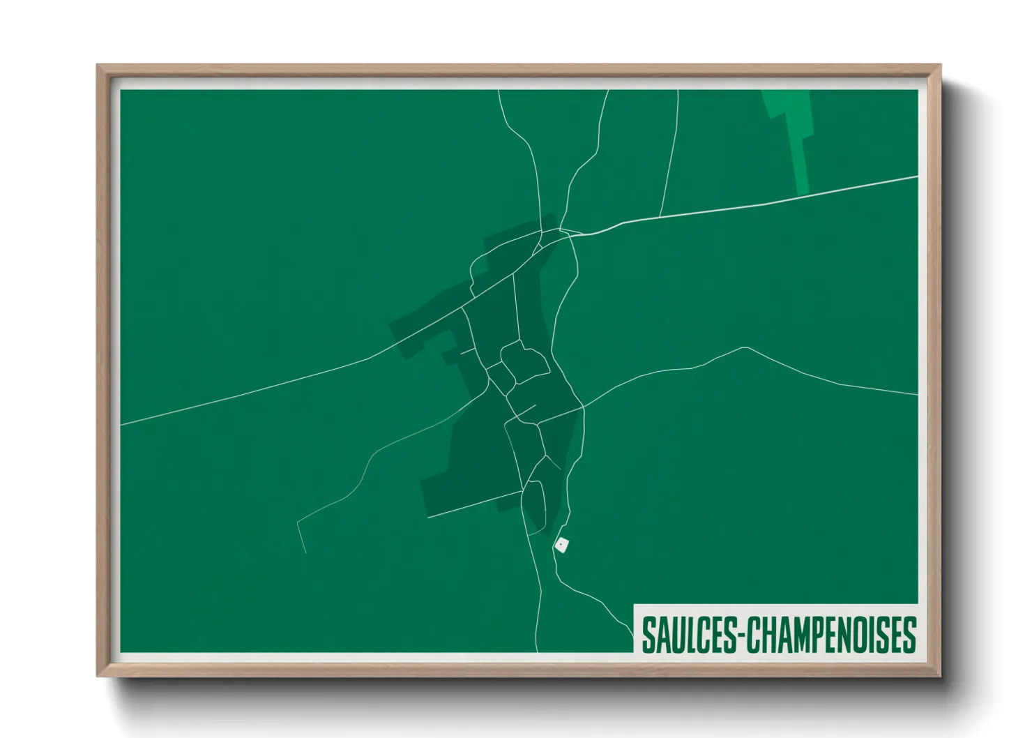 Une affiche de carte sur Saulces-Champenoises