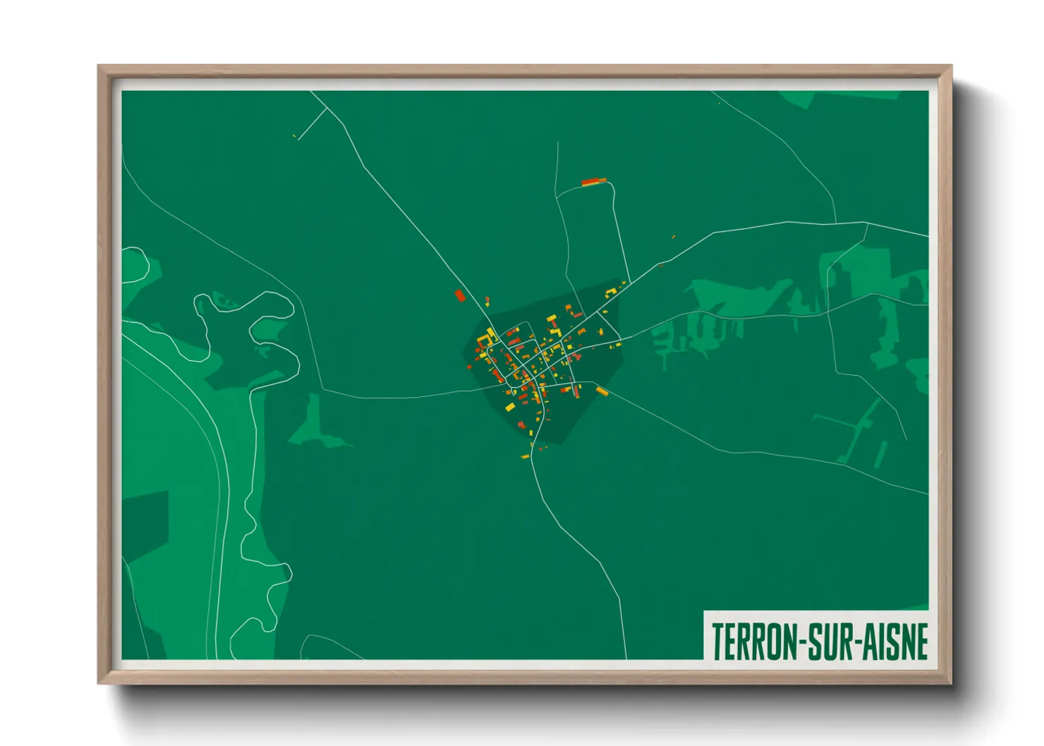 Une affiche de carte sur Terron-sur-Aisne