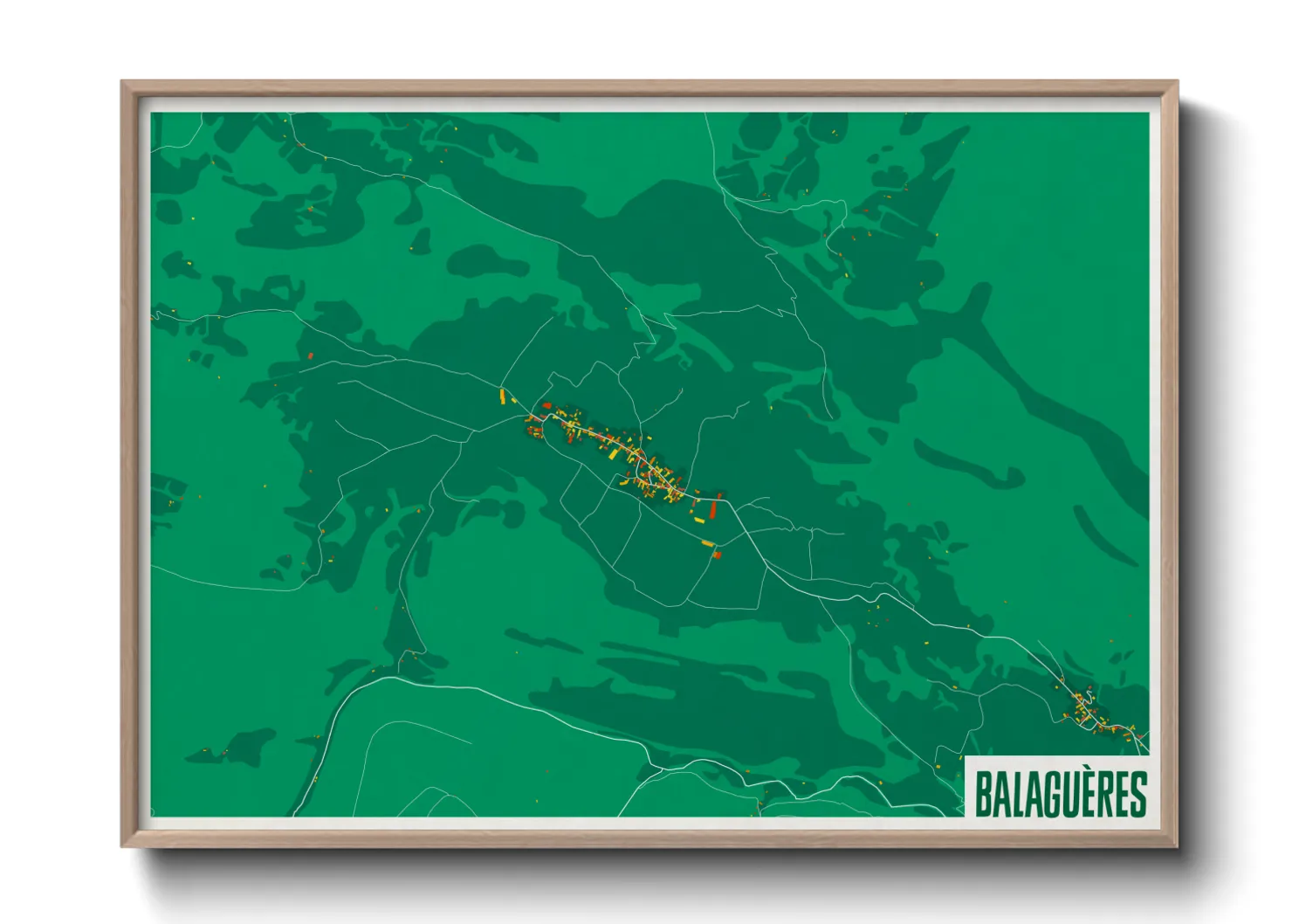 Une affiche de carte sur Balaguères