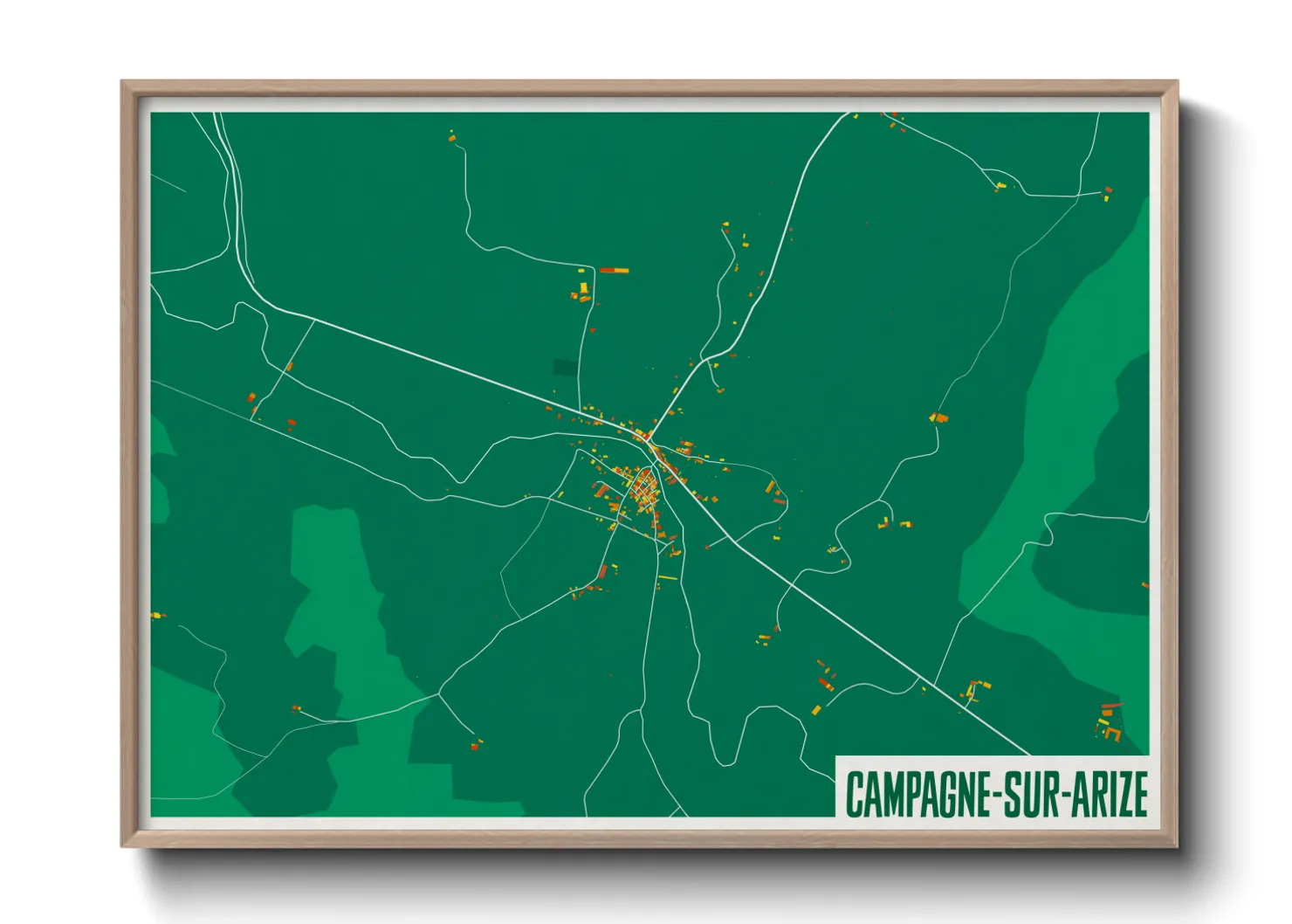 Une affiche de carte sur Campagne-sur-Arize