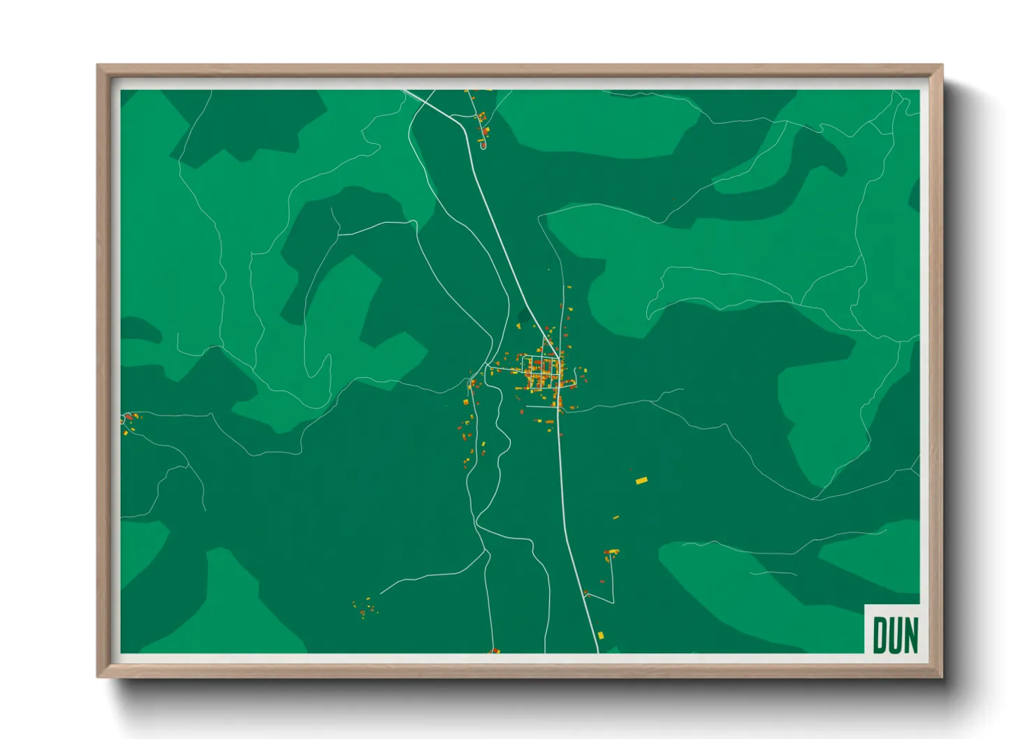 Une affiche de carte sur Dun